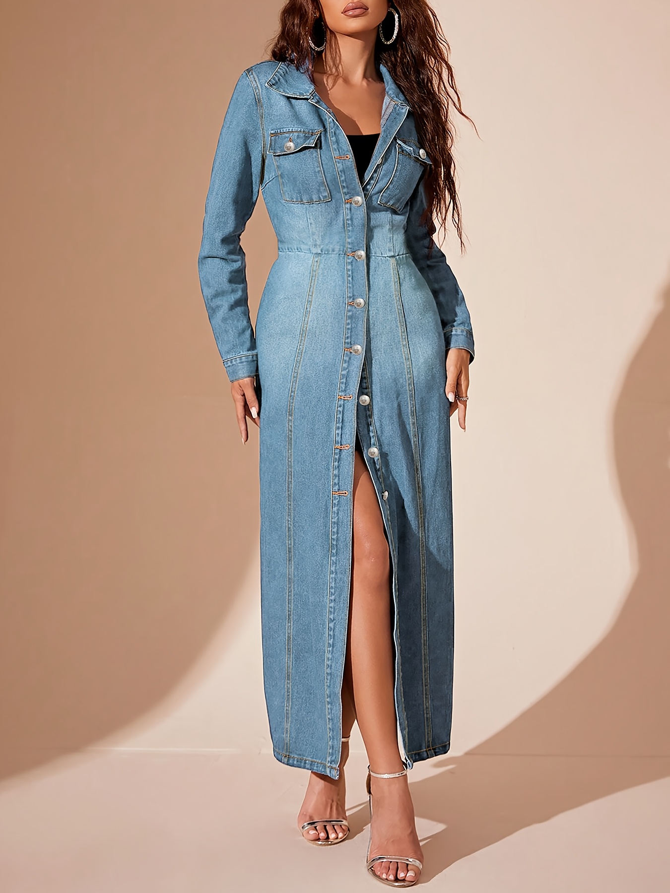 denim jacket dress with belt Denim Jacket And Dress With Belt Combo