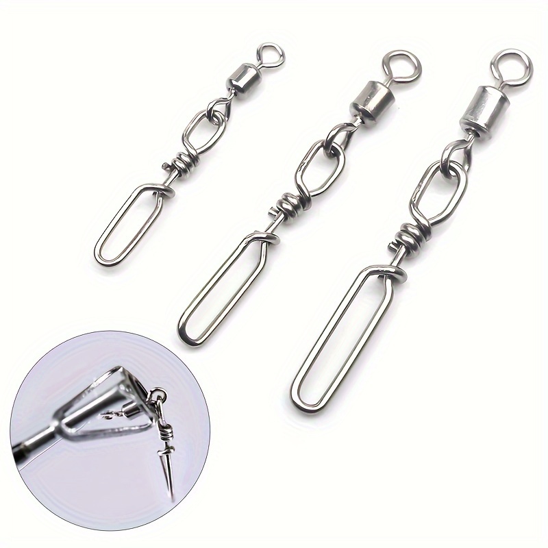 Fishing Connector Rolling Swivel Snap Stainless Steel Fishing Swivels Ball  Bearing Fast Snap Clip Fishing Lure Connector Tackle