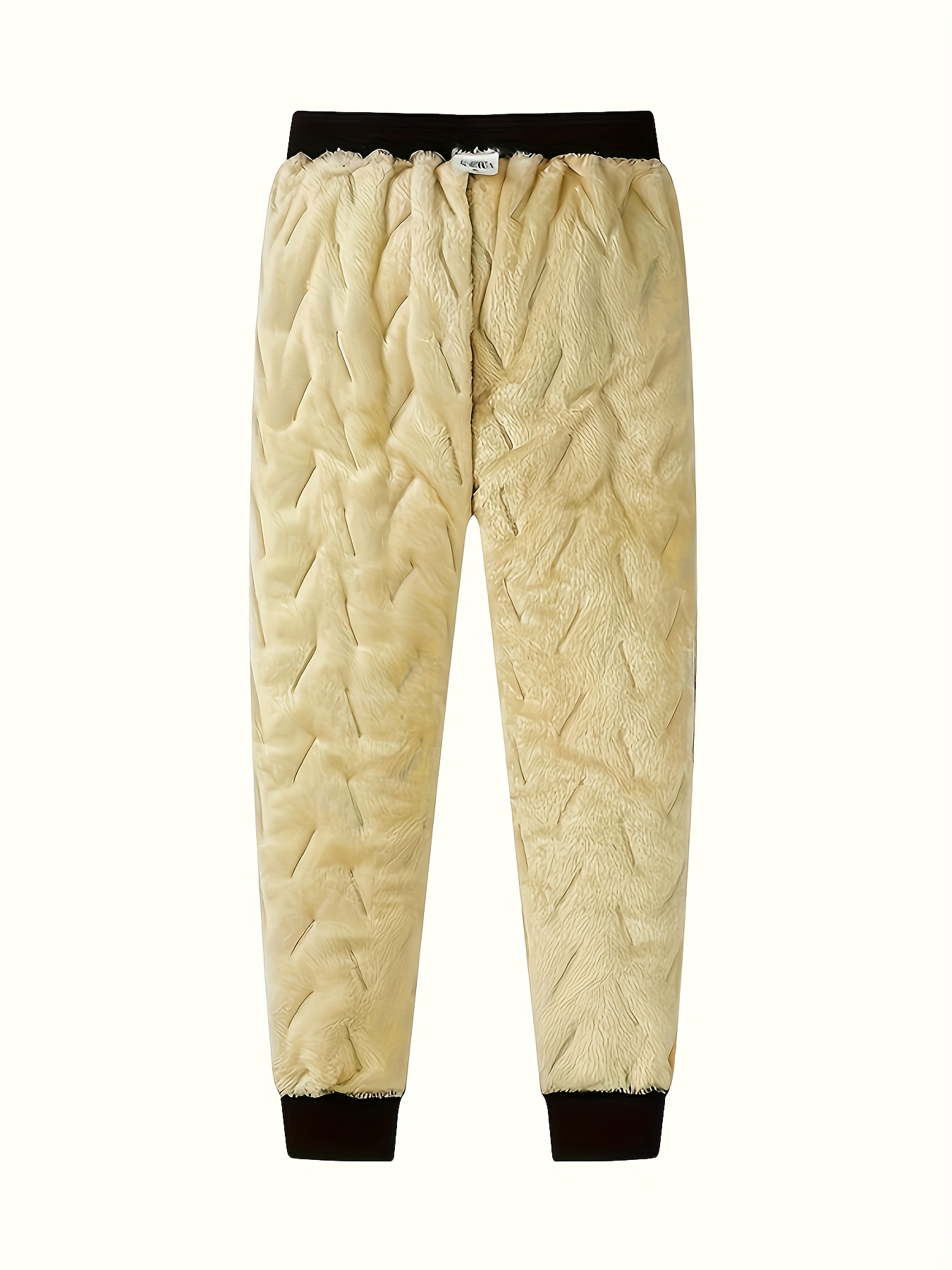 2pcs Men's Winter Lined Outdoor Ski Pants with Zipper Pockets
