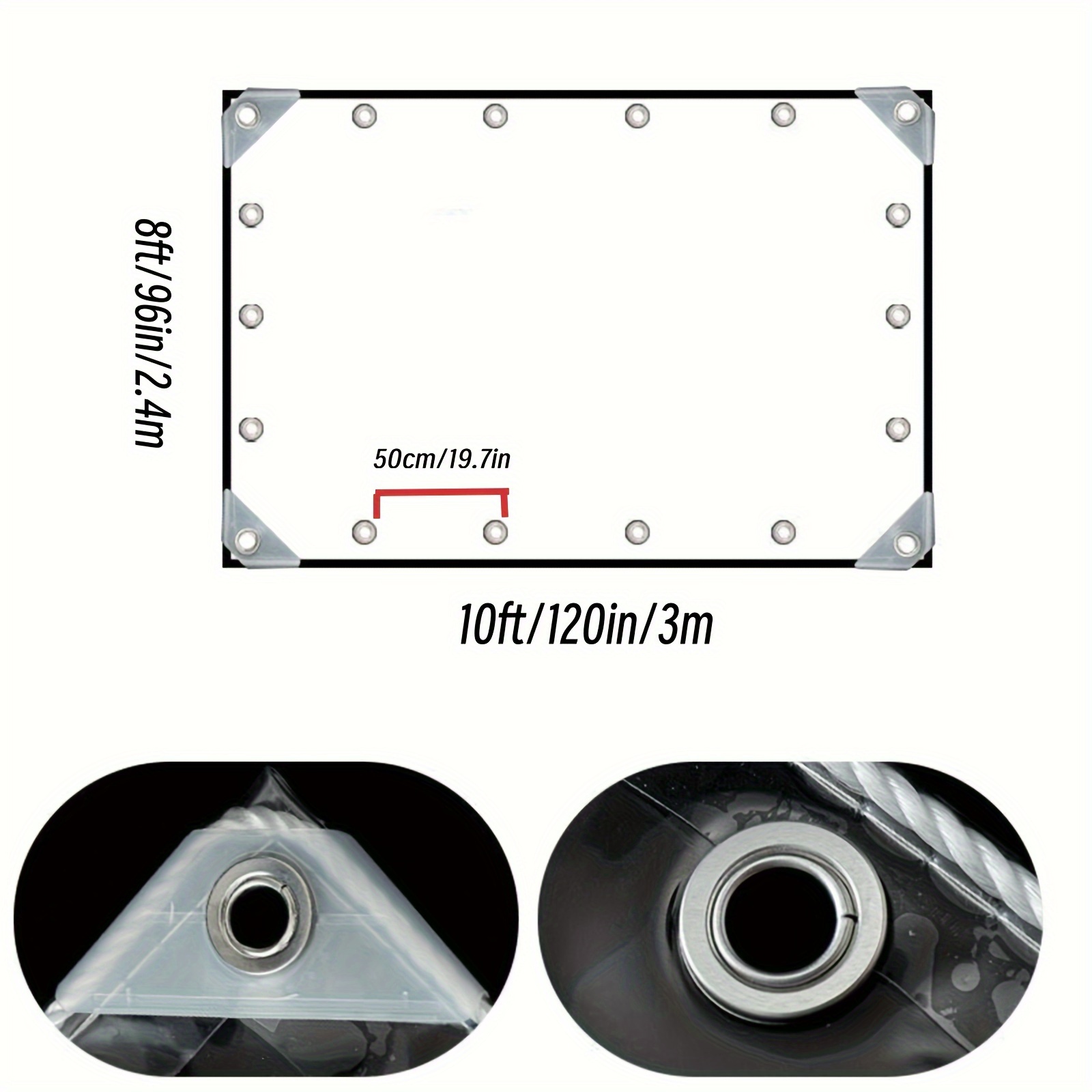 TEMU Extra-thick Clear Tarp 20 , -proof, Heavy-duty Transparent Pvc Tarpaulin - Windproof And Dustproof, Tear-for A Of Outdoor And Indoor Protection