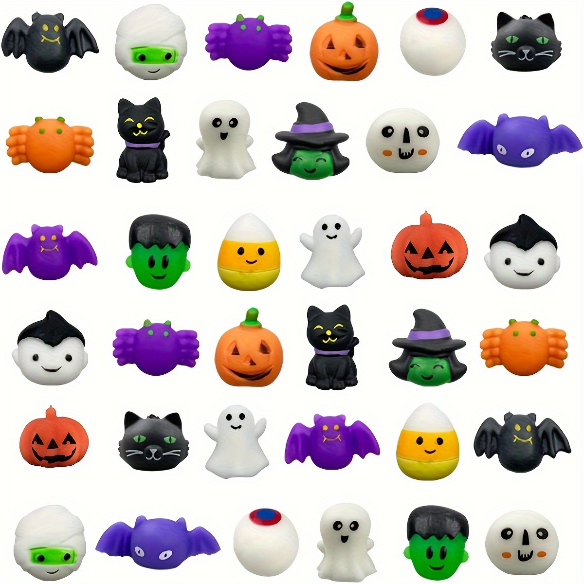 

Halloween Squishy Toy Set - 18/36pcs Assorted Styles | Soft Thermoplastic Rubber Toys | Perfect For Kids' Party Favors & Treat Bag Fillers | Ages 3-12