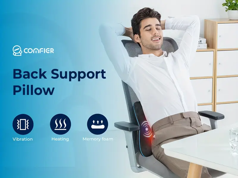 back lumbar support pillow for office chair chair pillow for back support with 3 vibration levels fathers day and mothers day gift perfect birthday gift for men and women Product details 0
