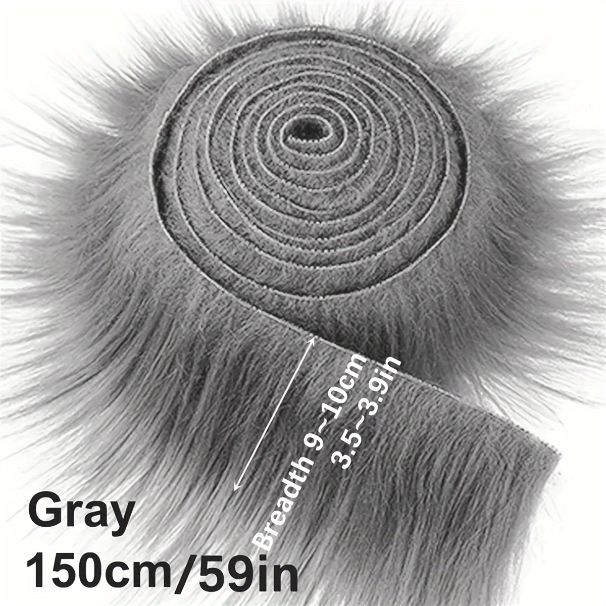 TEMU 1pc Handmade Long Faux Fabric Shaggy Fur Patches Fabric Trim Ribbon Chair Cover Seat Cushion Pad Supplies For Diy Craft Costume Decoration, Make