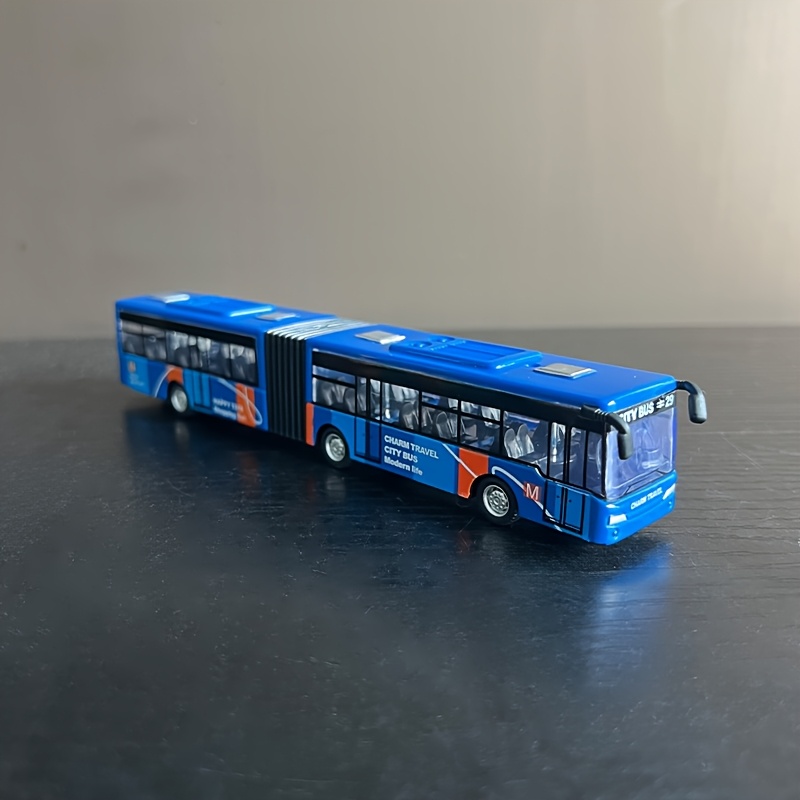 Double-section Extended Simulation Pull-back Toy Car, Bus Passenger Car, Bus, Public Transport Vehicle, Toy Car Model, Holiday Gift, Decorative Ornament