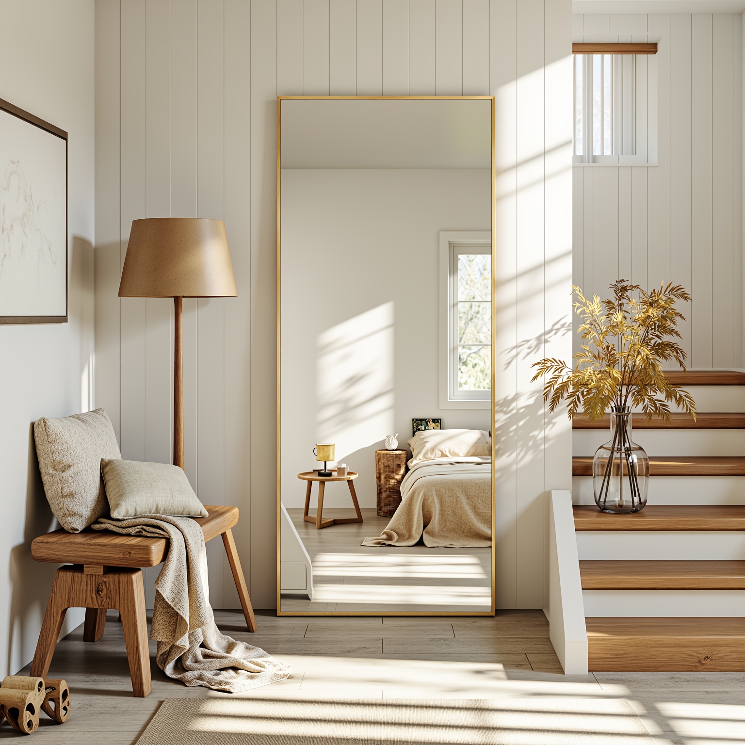 Full Length Mirror Arched Floor Mirror Freestanding, 58×19 In Floor Standing Mirror Full Body Mirror With Stand For Bedroom, Hanging Mounted Mirror For Living Room Cloakroom 9 Full Length Mirror Arched Floor Mirror Freestanding, 58×19 In Floor Standing Mirror Full Body Mirror With Stand For Bedroom, Hanging Mounted Mirror For Living Room Cloakroom - Image 9