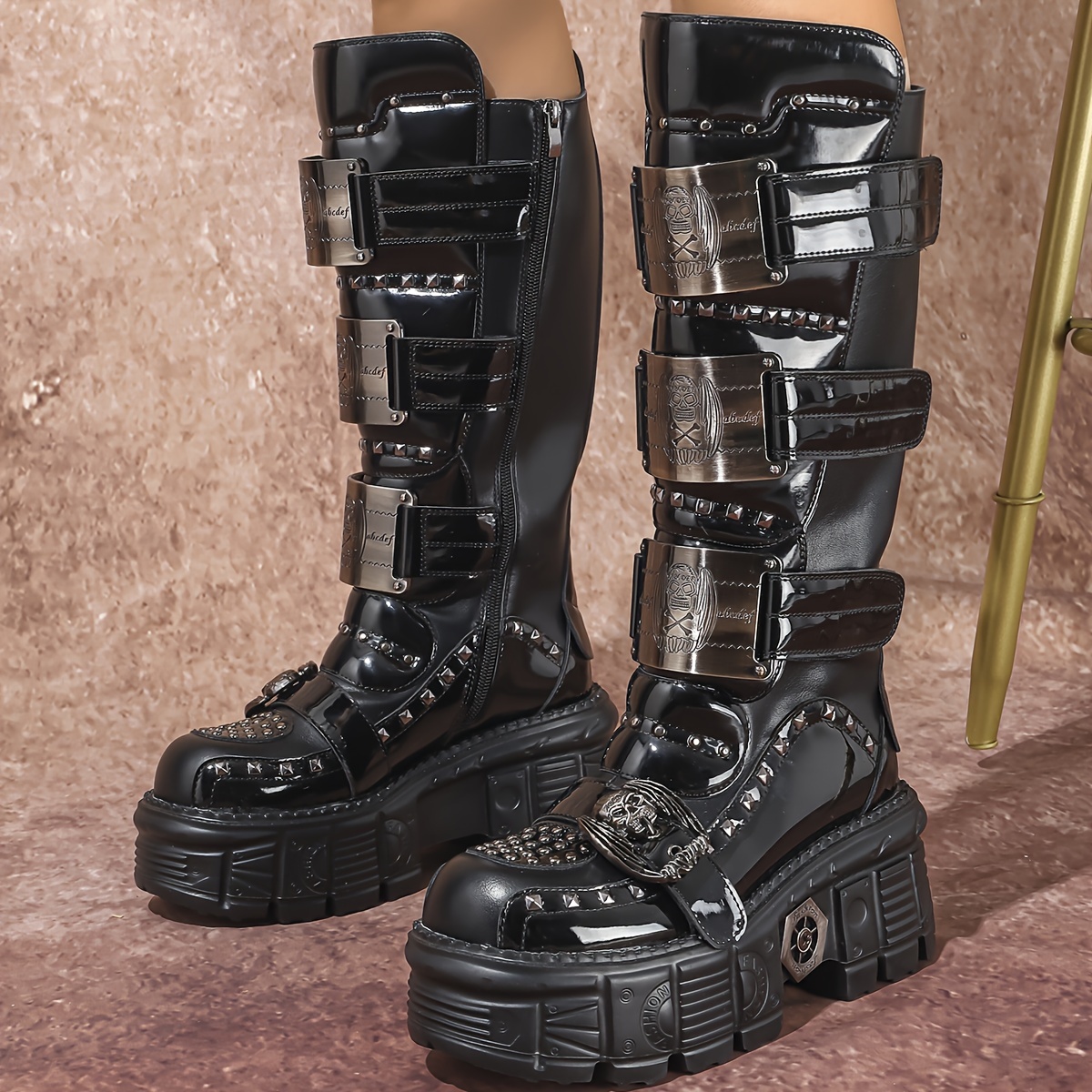 black punk rivet hot muffin heavy metal thick - Temu South Africa