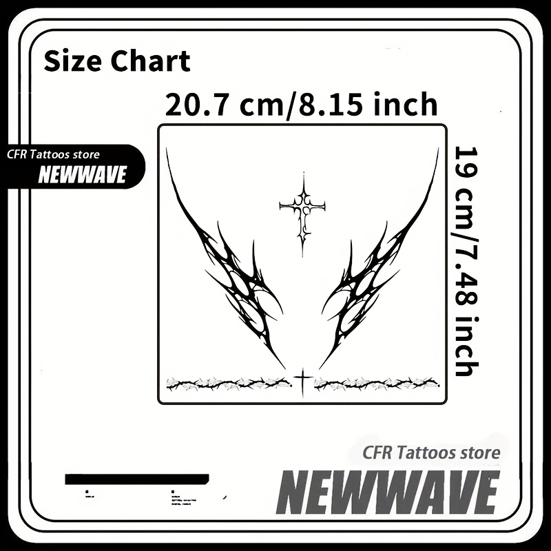 Image of Dark Herbal Juice Tattoo Stickers For Sexy, Temporary Waterproof Tattoos For The Waist, Durable Fake Tattoos For Men And Women, Halloween Party Gifts, Y2k Style