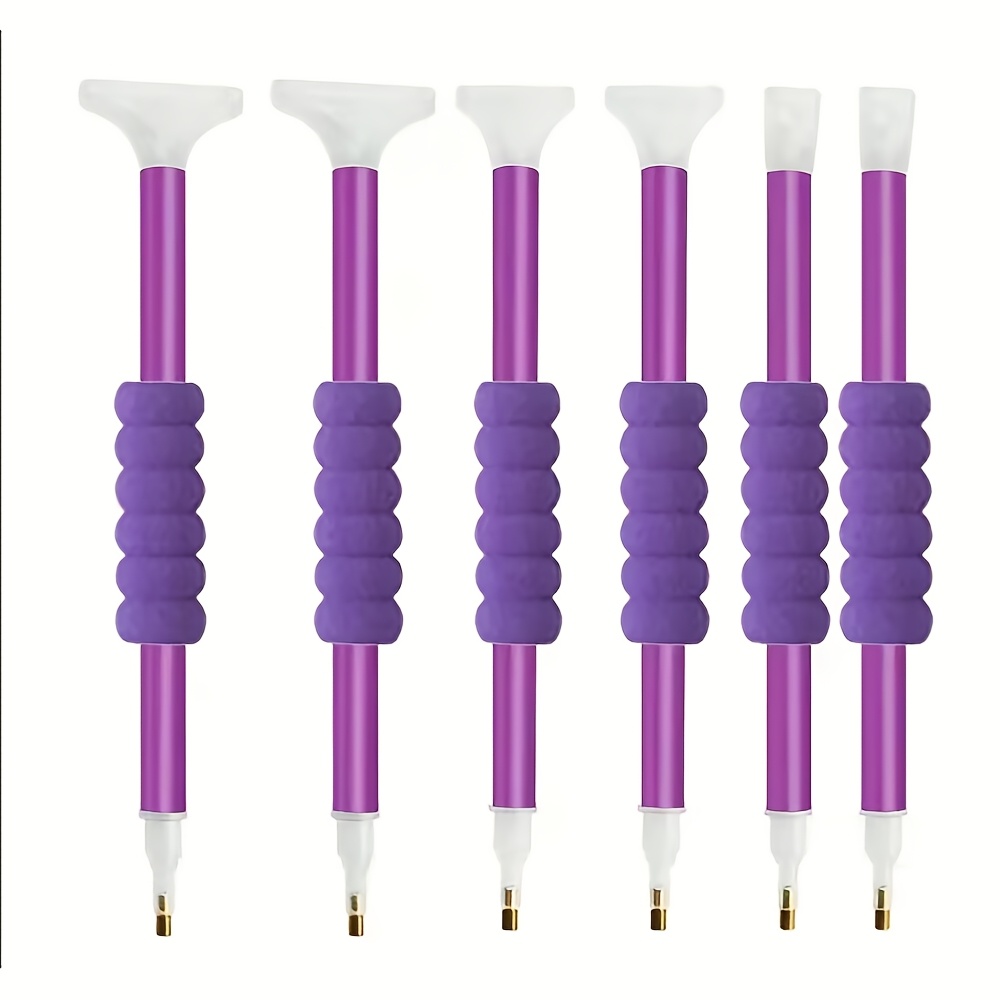 TEMU Ensemble de 6 pièces d'outils de peinture diamant violet/rose. Outils de kit d'art diamant rapides et faciles à utiliser, aiguille d'art diamant