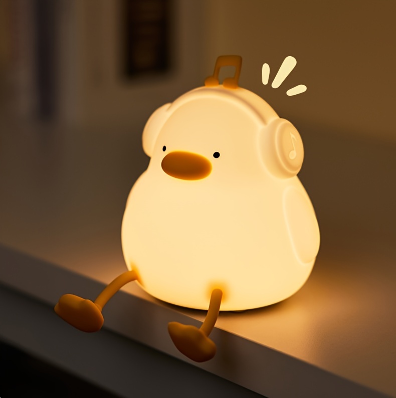 happy duck enjoy duck silicone night light smart patting light usb rechargeable   sleep   sensing atmosphere light three levels dimmable   room decoration christmas birthday gift animal cute duck light Product details 10