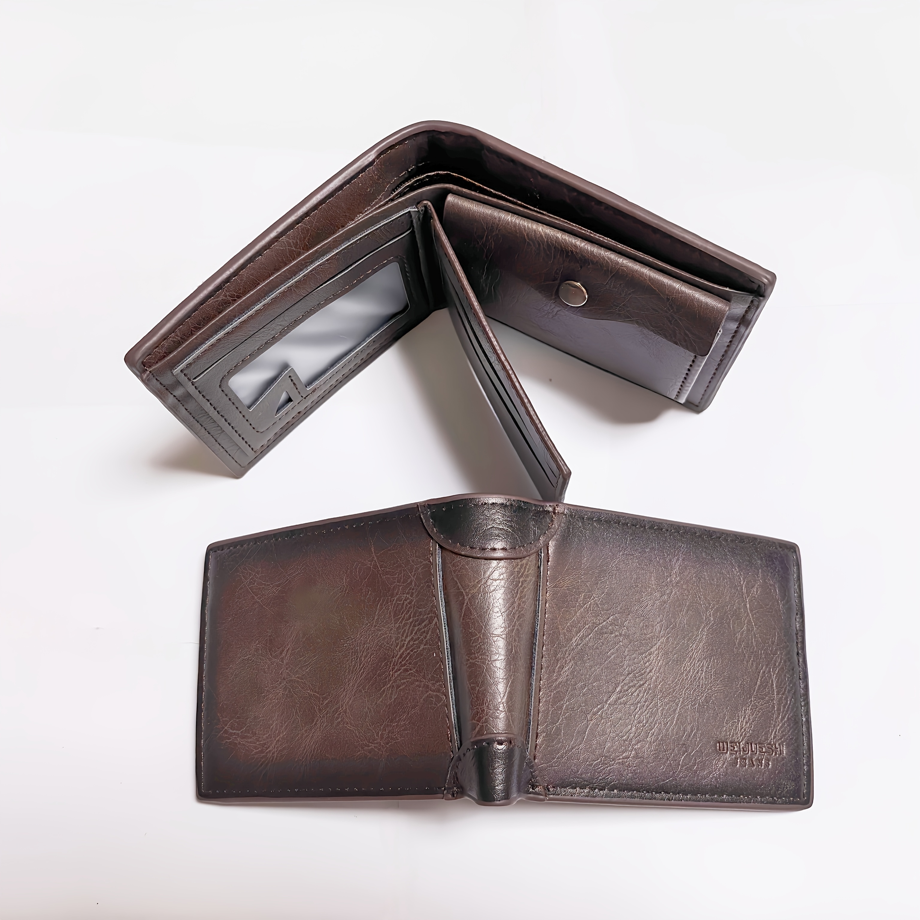 TEMU Deep Brown Gradient Men's Casual Wallet, Business Men', Apparel, Footwear & Jewelry > Men's Fashion > Men's Accessories > Men's Wallets & Card