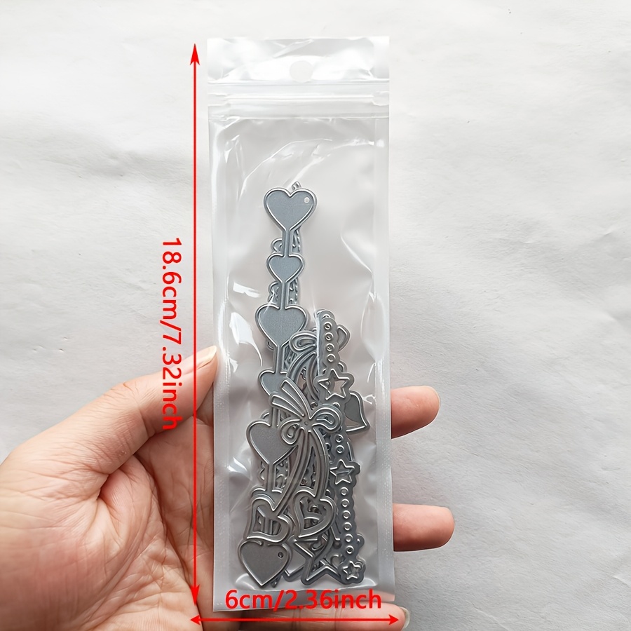 Image of 1 Set Of 10pcs Heart Series Metal Cutting Dies | Silvery Grey Metal Craft Tools For Card Making, Scrapbooking, And Album Decorations - Ahlgcaft Brand