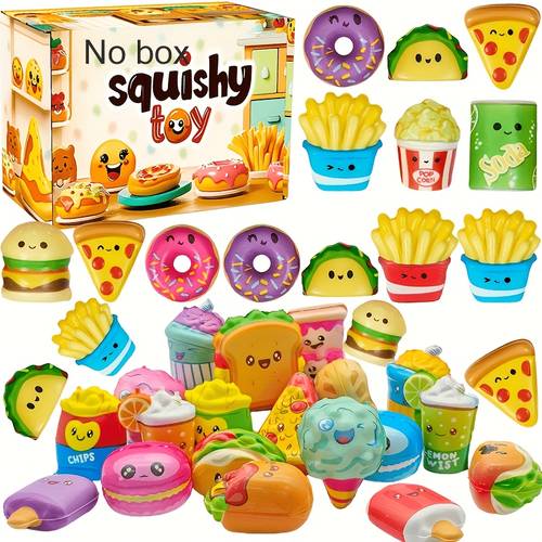 12 24 36pcs for party gift pack mini squeeze soft mini slow soft and birthday gift bag christmas gift for grandchildren suitable for boys and girls toy food and fries waste food squeeze slow rebound toy