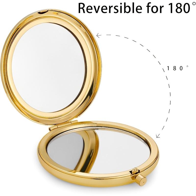 Portable Folding Makeup Mirror, Compact Double-Sided Pocket Mirror Set
