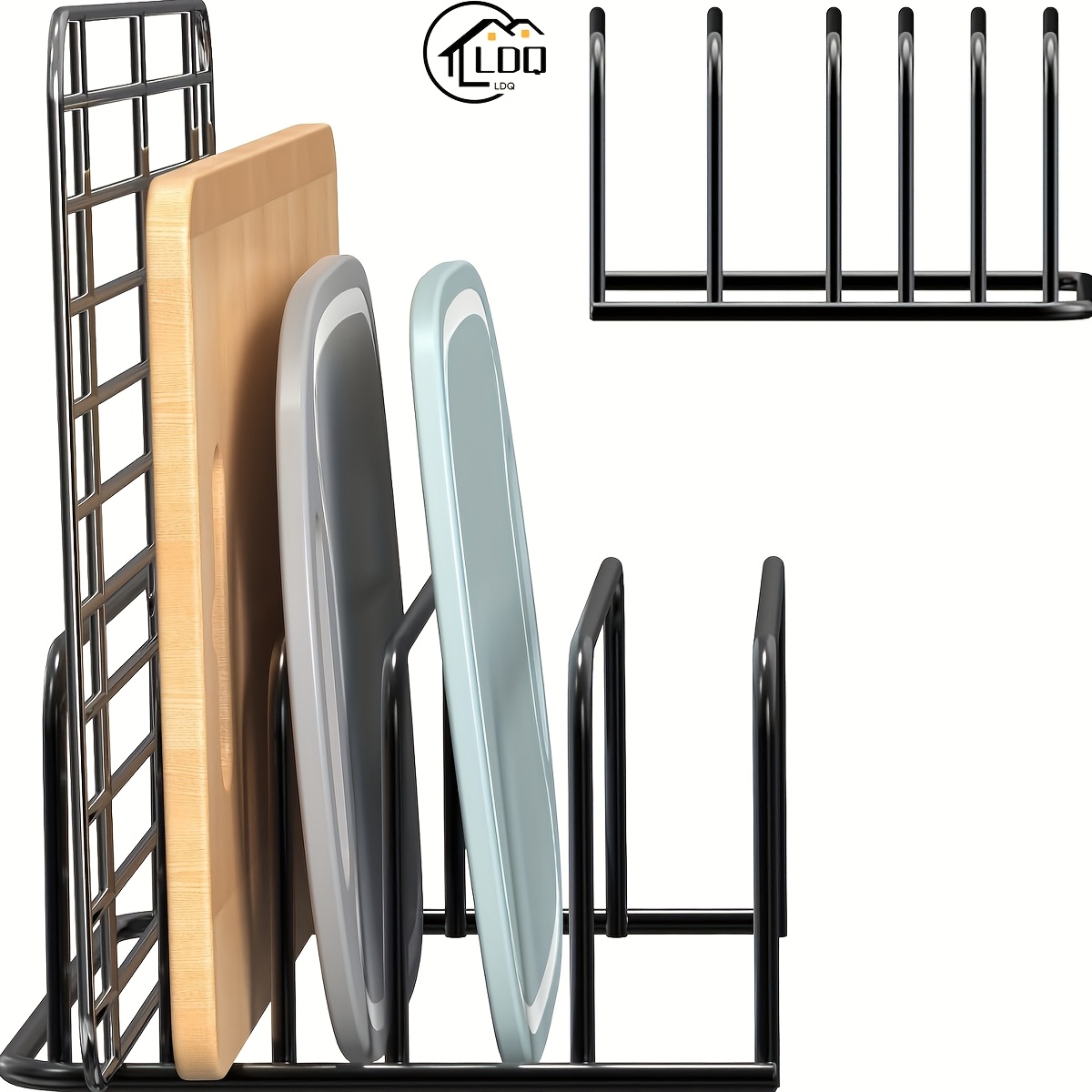 

Iron Cutting Board And Baking Sheet Organizer Rack [1-pack] - Space-saving Kitchen Counter And Cabinet Storage Solution