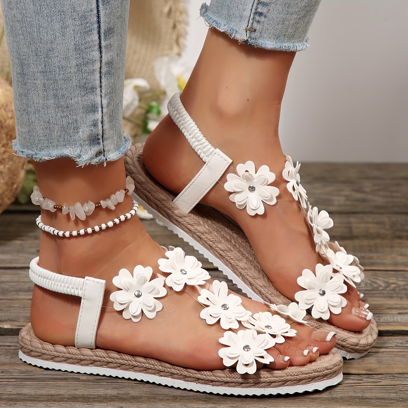 flower sandals sold on Temu Canada