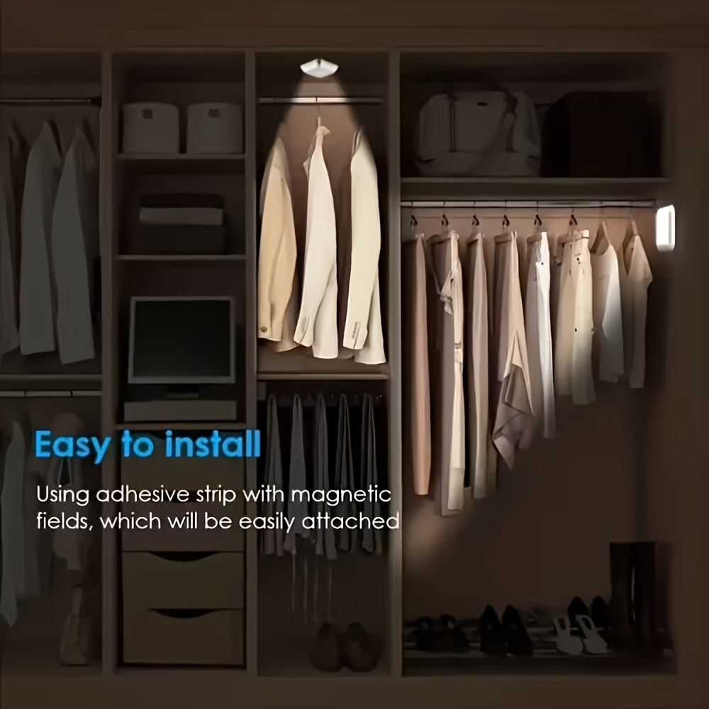 2pcs Smart Motion-Sensor 6-LED Floor/Ceiling/Wall Lamp Set