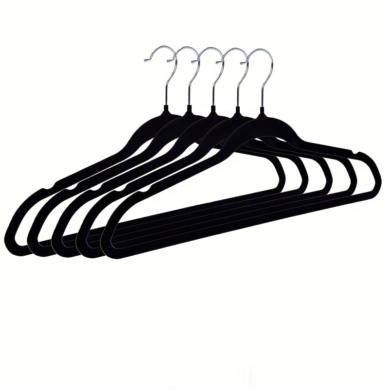 TEMU Velvet Magic Hangers, 5pcs Per Bag, Super Strong Load-bearing, Clothing Storage Magic Wand, Non-slip, , Hangers, Thickened Hangers