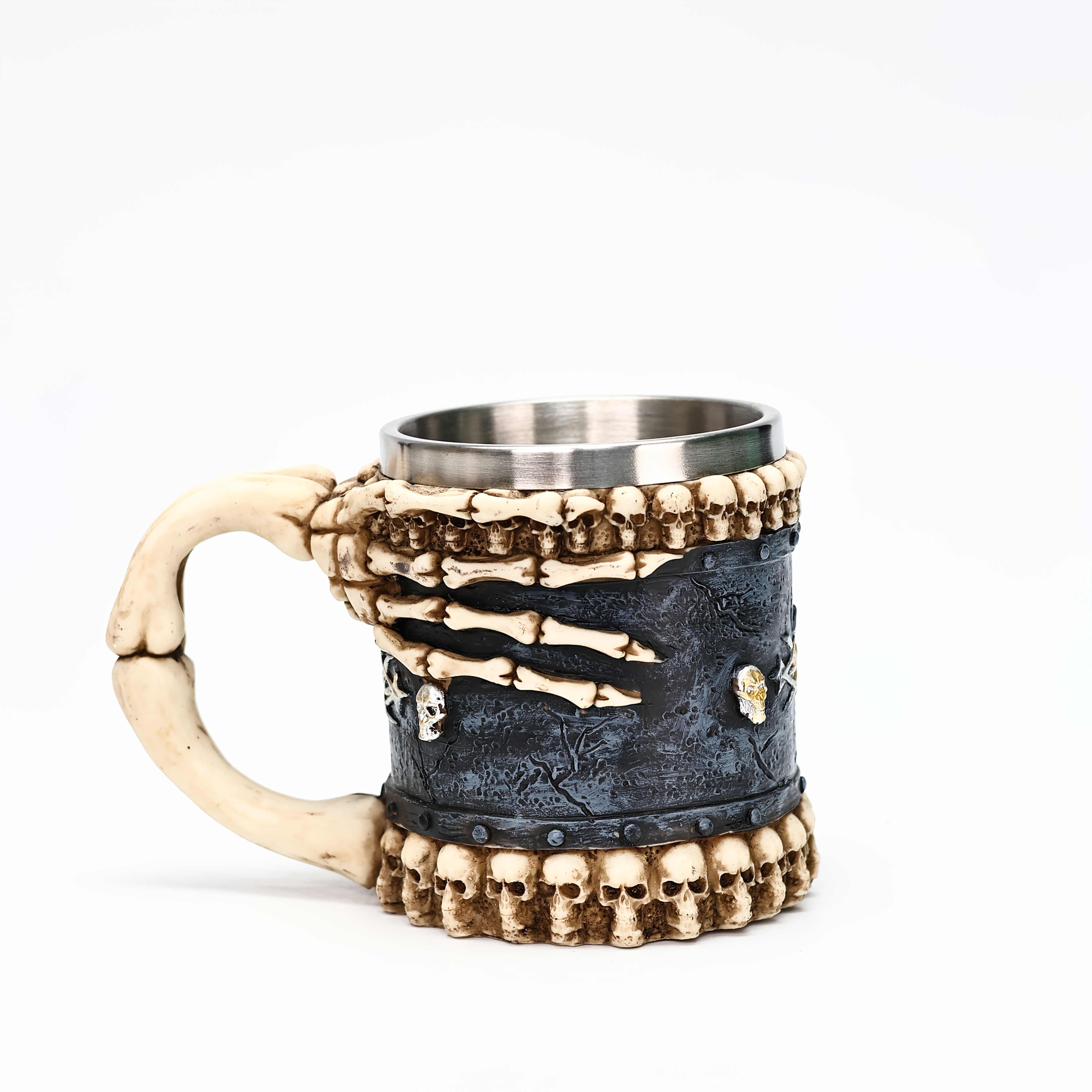 a hell devil hand mark coffee cup skeleton claw art shaped beer cup stainless steel 15 2oz dark style   water cup gift for friends christmas details 6