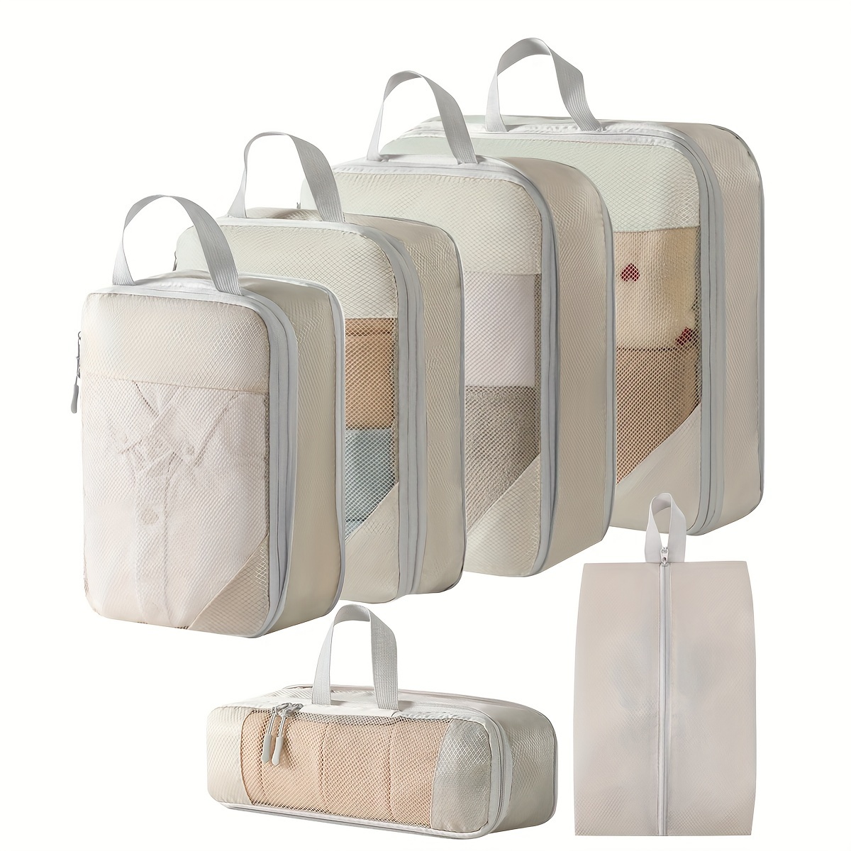 TEMU Storage Bag Set Of 6, Compressed 6pcs Set For Clothes And Shoes
