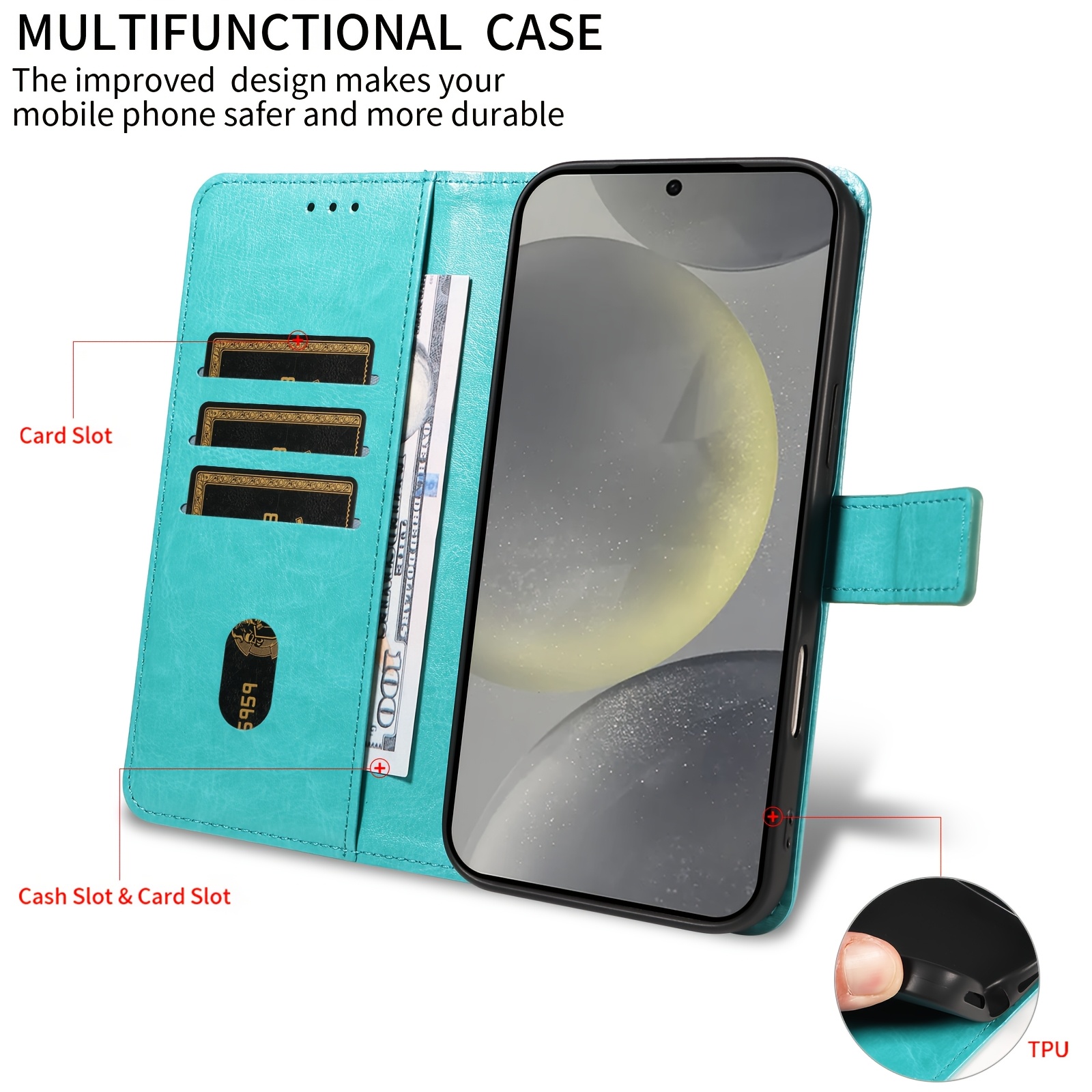 Husă pentru Telefon: Carcasă Portofel cu Capac Flip pentru for  A56/A55/A54/A53/A52/A36/A17/A16/A15, Husă Simplă din Piele Sintetică cu Slot pentru Carduri