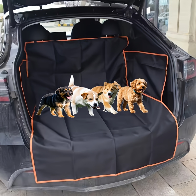 cargo liner for dogs   cover dog seat mat for suvs sedans   with bumper flap protector non slip large size fit black
