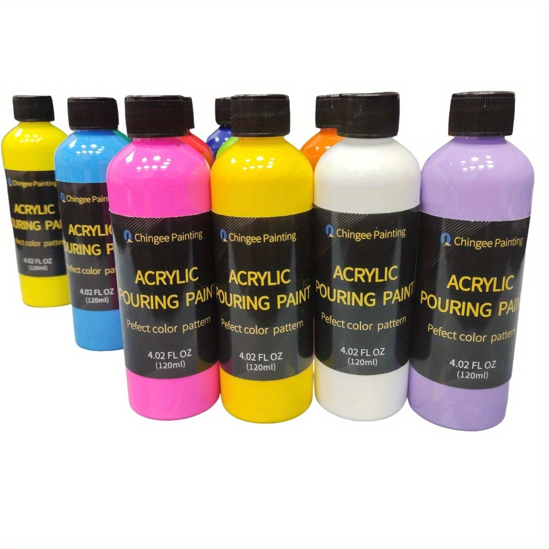 12 Bright Colors Acrylic Pouring Paints Set for Art Projects