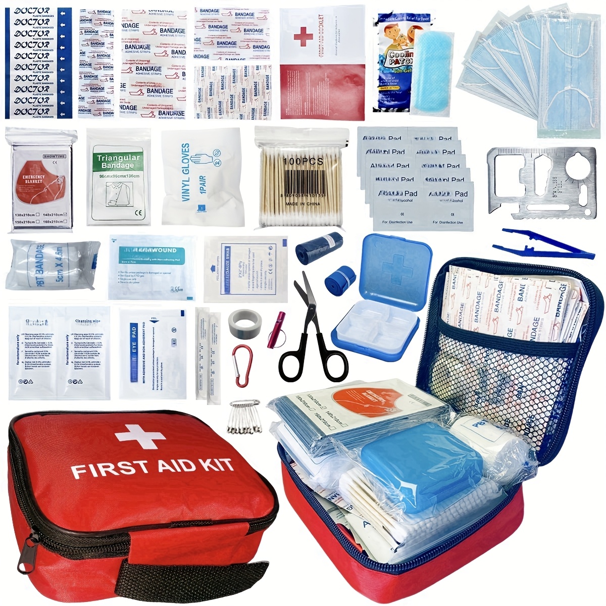 344pcs, 30 products in one large capacity multifunctional emergency kit set, suitable for families, companies, school dormitories, self driving tour vehicles, and emergency prevention! The preferred thoughtful gift for family and friends