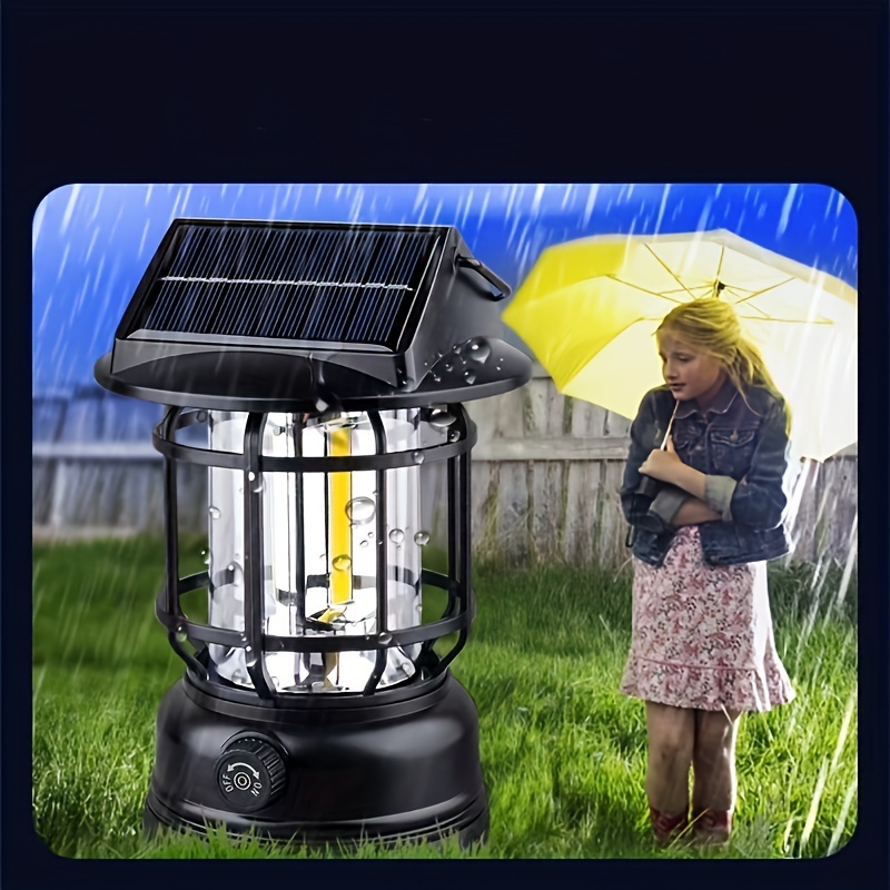 

Solar Retro Camping Lamp Outdoor Professional Tent Lighting Lantern Rechargeable Portable Portable Ultra-bright Lighting Lamp