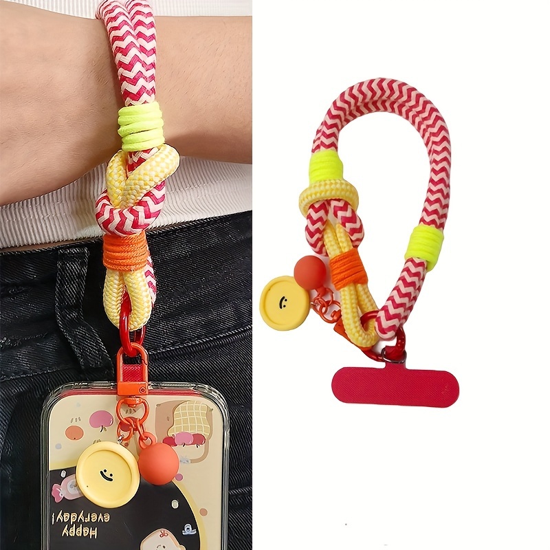 

Short Ring Dual-use Wrist Strap Mobile Phone Lanyard Cartoon Pendant For Men And Women Outdoor Hanging Chain Shell Strong