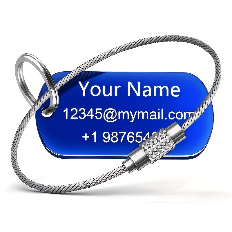 TEMU 1 Personalized Stainless Steel Luggage Tag | Backpack Tag, Metal Anti-lost Name Tag For Travel Suitcase Backpack, Customized Tag, Portable Bag