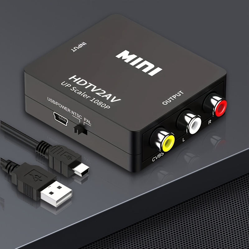  Cable HDMI a RCA, cable adaptador de convertidor HDMI a RCA,  1080P HDMI a AV 3RCA CVBs compuesto de audio de video compatible con   Fire Stick, Roku, Chromecast, PC, portátil