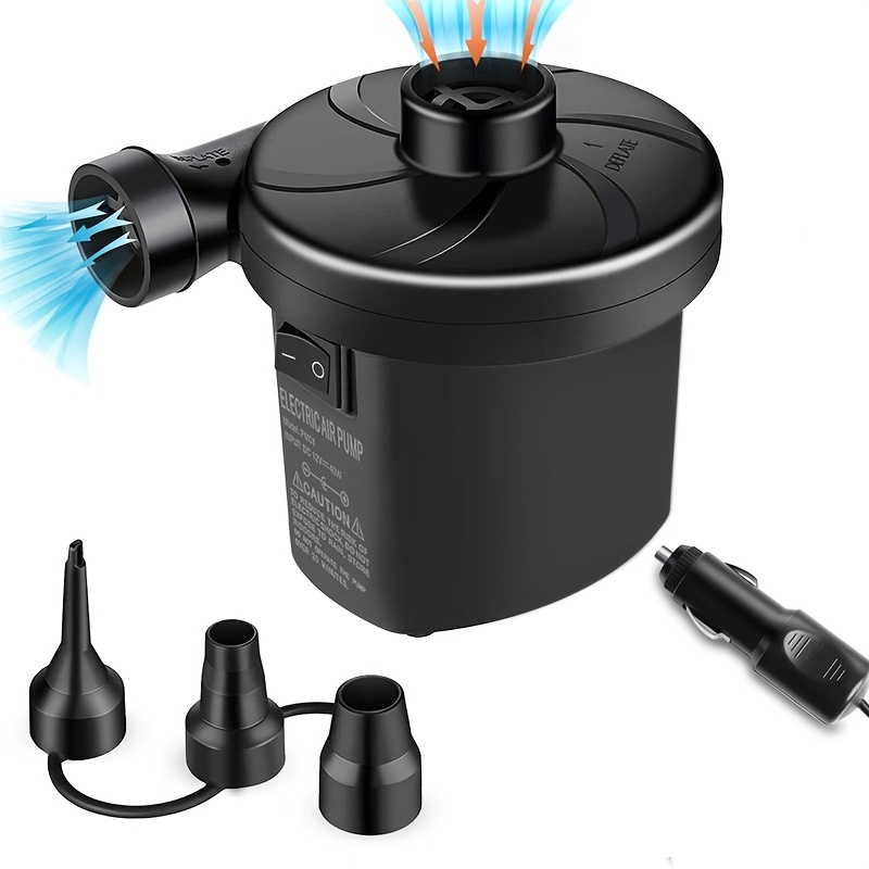 TEMU 12v Electric Air Pump Air Mattress Pump Inflatables Blow Up Pool Raft