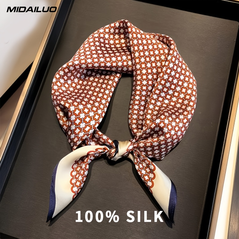 Professional 100% 20.87 * 20.87 Inch Breathable Square Scarf Decorative Square Headscarf Elegant Accessory Non Stretchable Suitable For Outdoor Decorative Accessories