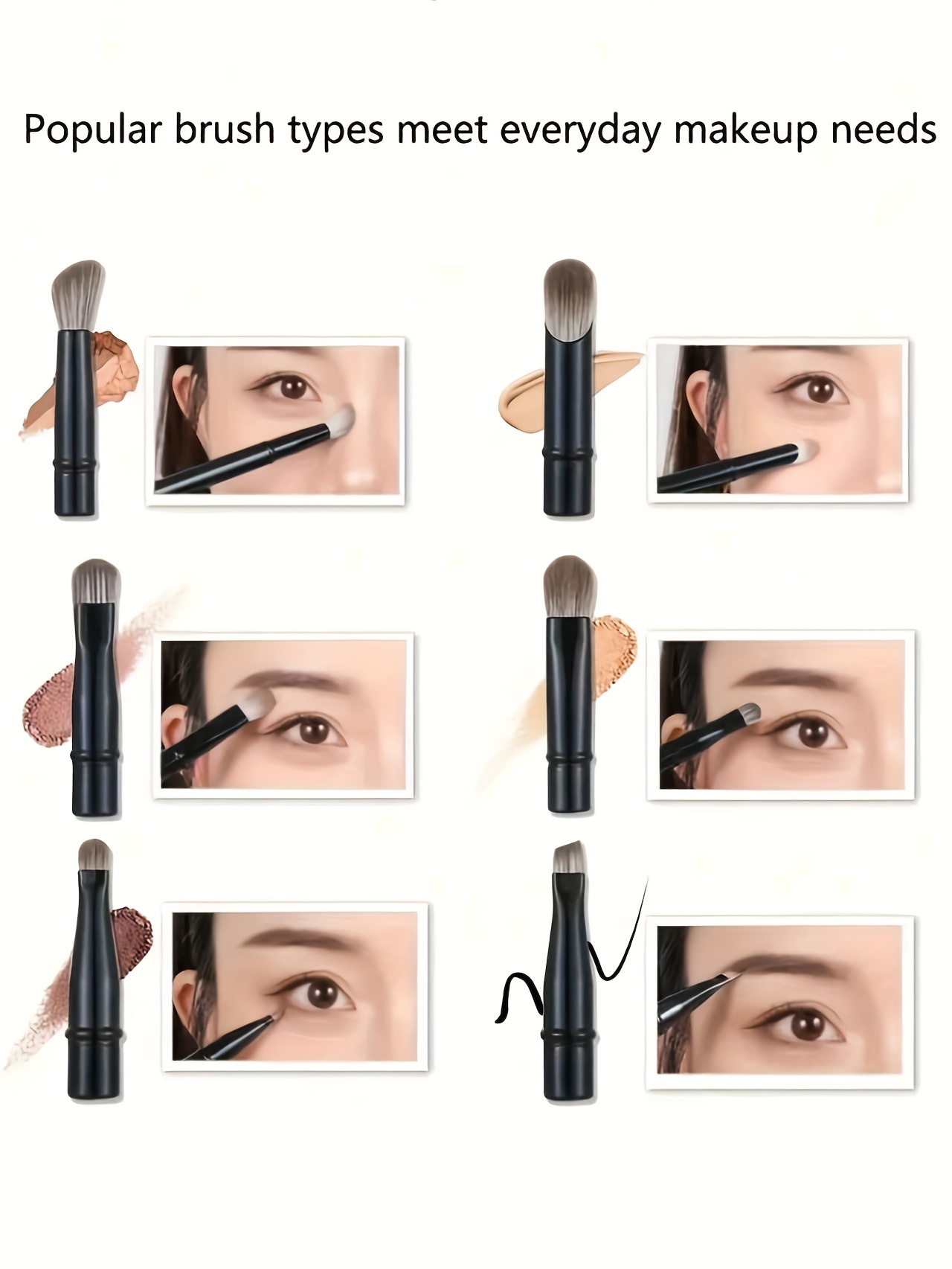 6pcs mini travel makeup brush set with detachable aluminum tubes portable eye brushes and storage case for clean hygiene   girls and women Product details 2
