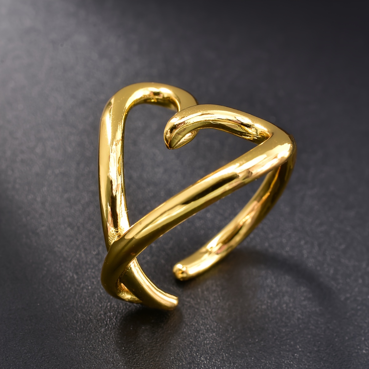 E-shop 1 Stück Großer Herzring, Einfacher Hohl-Aus Minimalistischer Linien Romantischer Stil Hochzeitsparty Schmuck