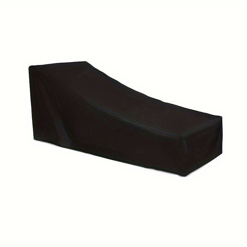 Image of Black Terrace Lounge Chair Cover, 210d Durable Outdoor Furniture Protection Cover, 83 Inch Lounge Chair Furniture Cover