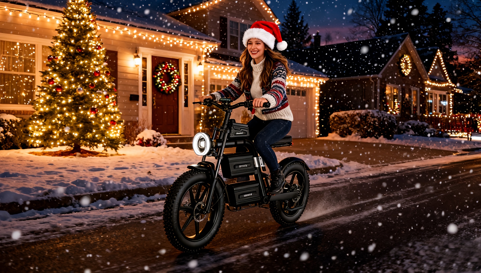 electric dirt bike for adults 60  speed commuter ebike with 20  battery 93   range motorcycle all terrain fat tires full suspension smart display usb port storage bag hydraulic brakes perfect gift for christmas new year Product details 0