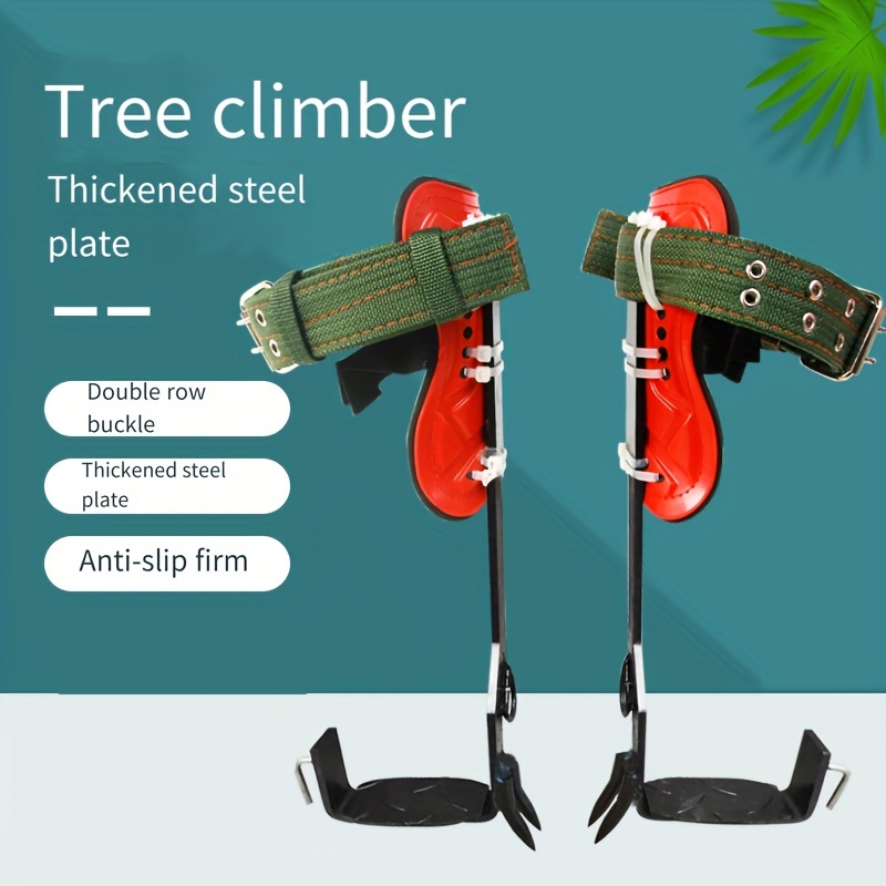 

Stainless Steel Tree Climbing Spikes, Uncharged Anti-slip Tree Climber Tool Set With Thickened Steel Plates And Double Row Buckle Ankle Straps, Climbing Artifact For Upright Tree Ascension - Pair