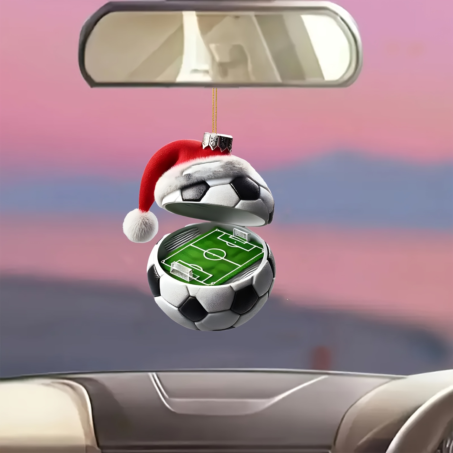 

1pc Acrylic Soccer Ball Christmas Ornament, Festive 2d Hanging Decoration For Home & Garden, Versatile Indoor/outdoor Decor, Ideal For Tree, Fence, Patio, Party Decorations