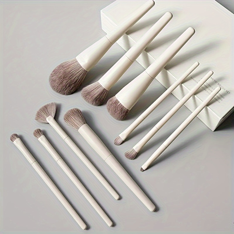 

10 Pc Premium Synthetic Kabuki Makeup Brush Set - Perfect For Foundation, Blush, Concealer & Eye Shadow Blending!