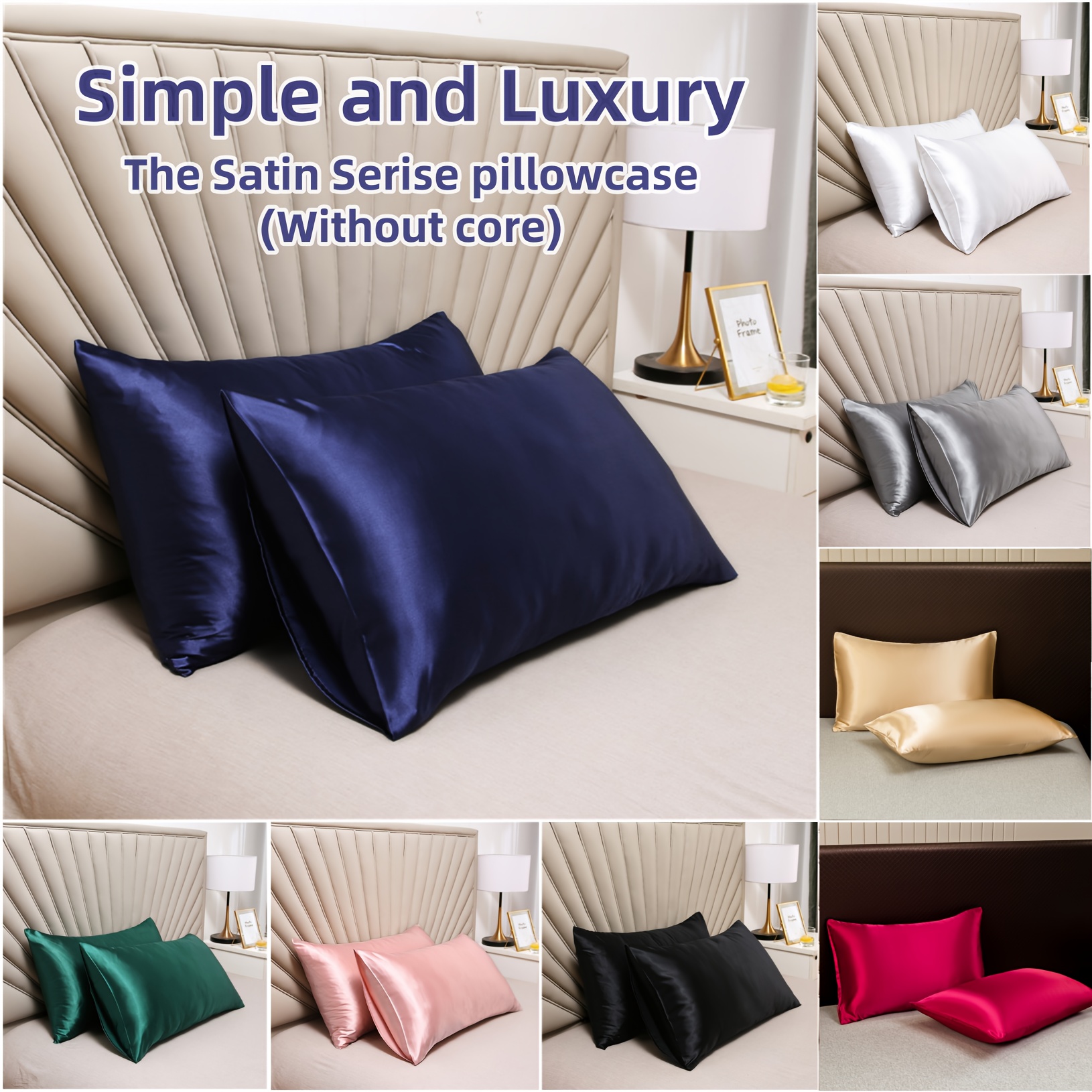 

2pcs Luxurious Pillowcase Set (no ), Bedding, Bedroom Decor, -