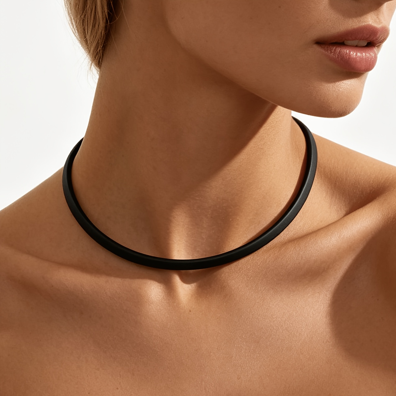 TEMU 1 stuks Damesmode Kraag, Geometrisch Rond Mat Gemakkelijk Nekband, Hip-Hop Metallic Stijl, Casual Party Kleding
