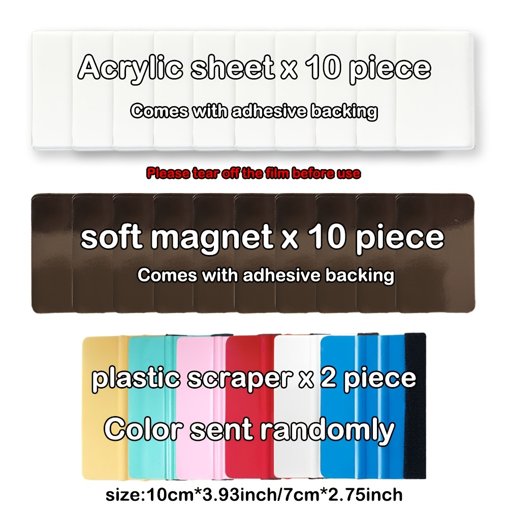 TEMU Kit di magneti da frigorifero magnetici in materiale acrilico da 7/12/54 pezzi, cornice magnetica per foto a , adatta per foto 2 pollici, con