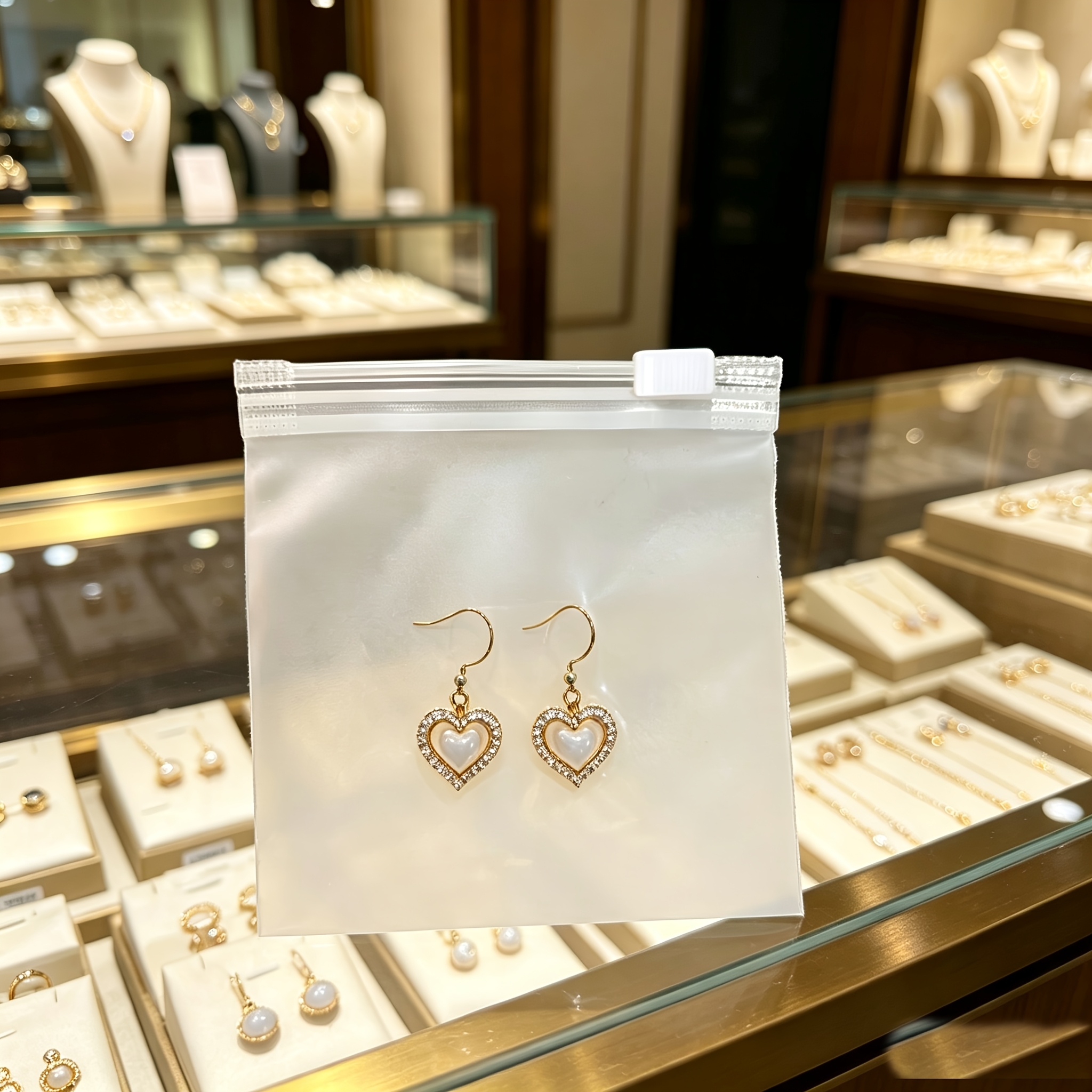 TEMU Lot de 50 sacs à fermeture éclair auto-obturants réutilisables et portables pour rangement de bijoux, rouleaux à bijoux