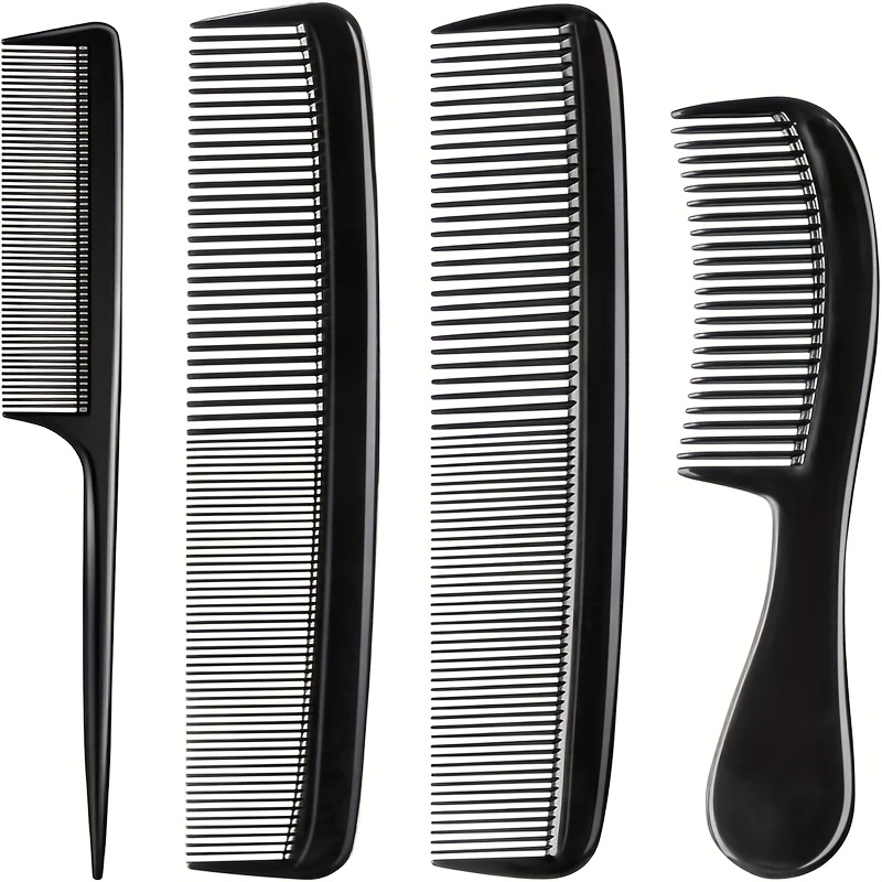 TEMU 4pcs Professional Set, Comb, Fine Tooth Tail Combs And Styling Comb For Men And Women, Perfect For Parting, Teasing, Hairdressing, And Everyday