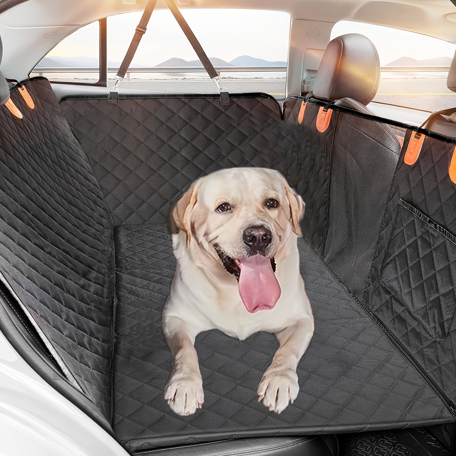 Dog Car Seat Cover For Back Seat 100 Waterproof Dog Seat Cover For Cars With Mesh Window Scratchproof Back Seat Cover For Dogs Nonslip Dog Hammock For Cars Trucks SUVs