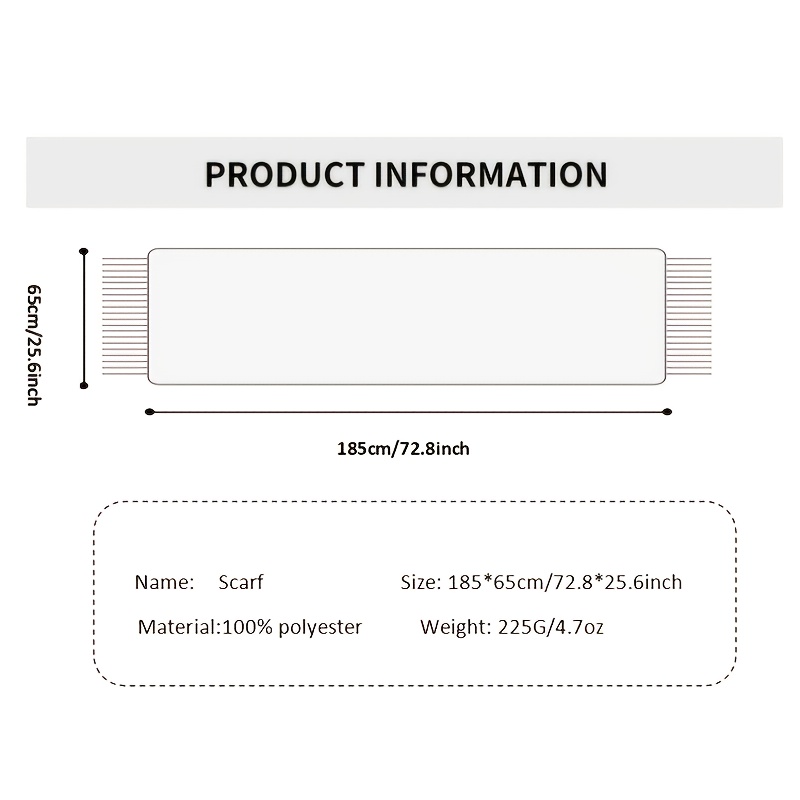 1 Bohemian Thick Scarf, Large Size Long Fringe Soft Warm Shawl for Outdoor Gatherings