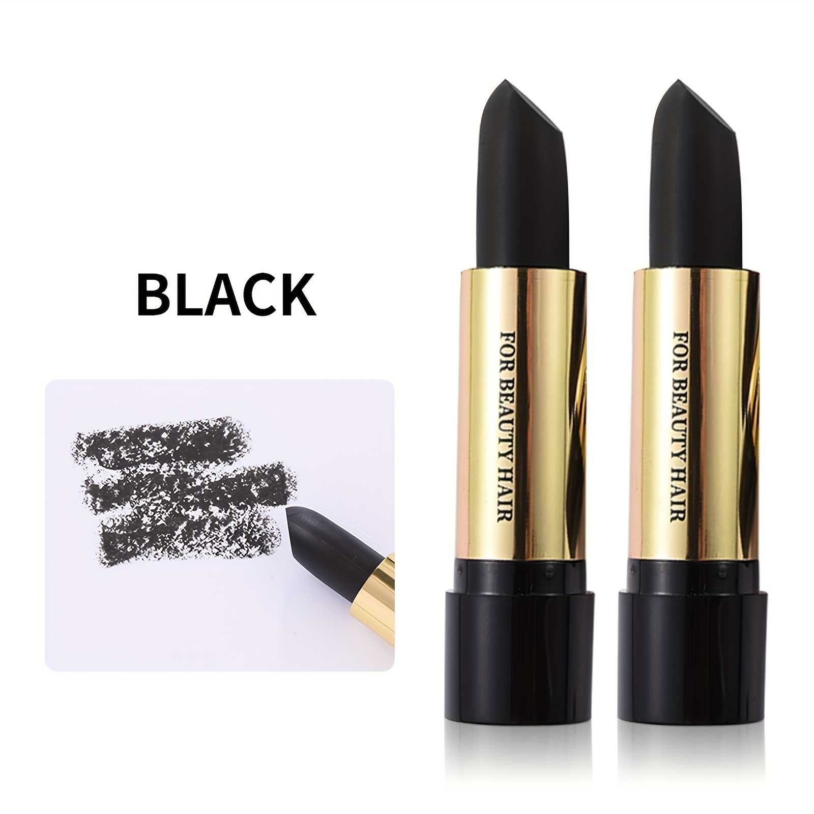 Image of 2pcs Temporary Hair Color Pen, Convenient And Fast Coverage & Natural Finish Beard, Portable Hair Color Pen, Cover Up White Hair, Hair Chalk Unisex-adult