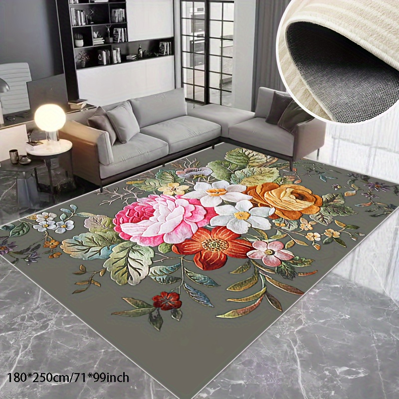 

Living Room Bedroom Imitation Cashmere Area Rug Bohemian Style Floral Floral Carpet, Non-slip Soft Washable Office Carpet Home, Outdoor Carpet, Etc.; Indoor And Outdoor Can Be Used