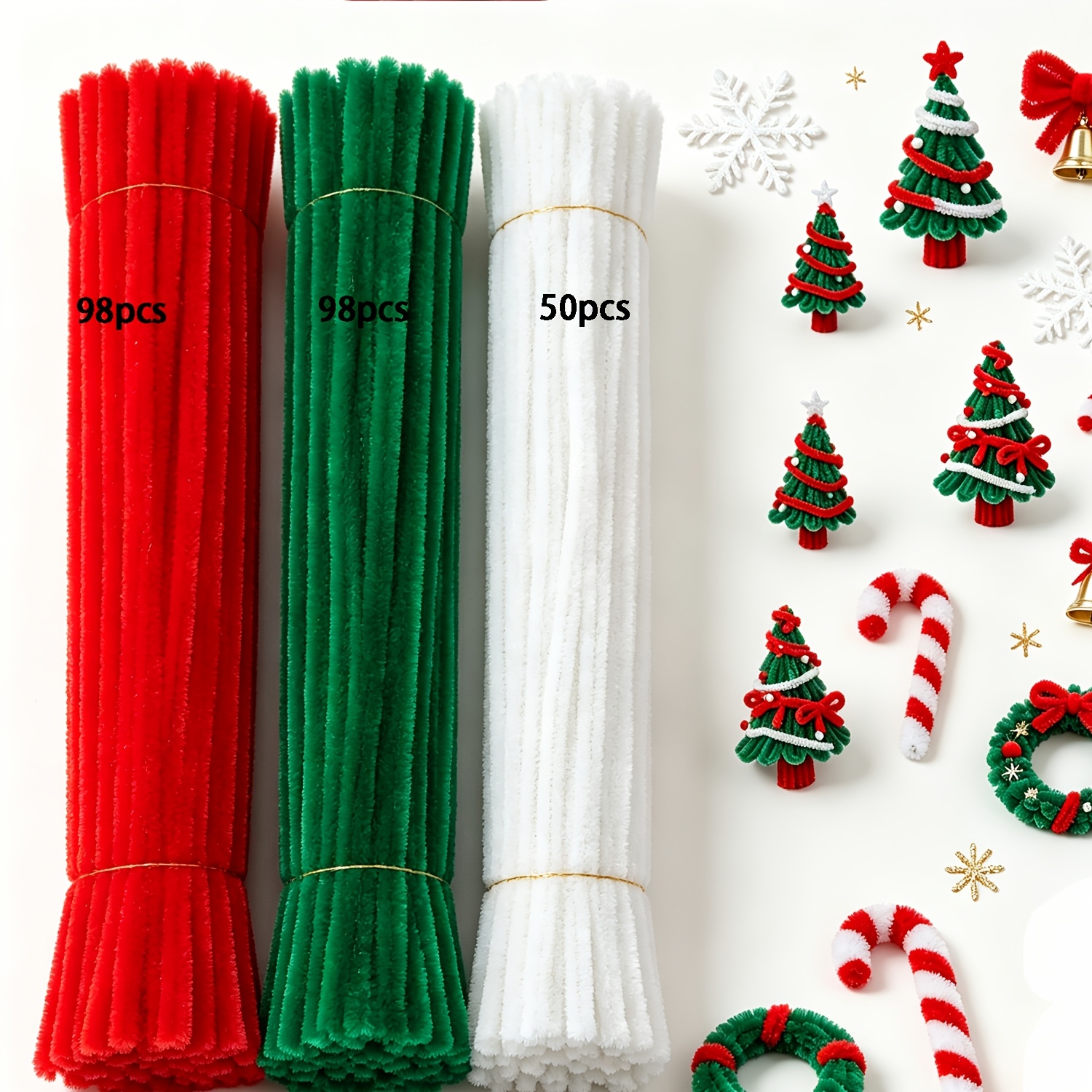 TEMU Ahameton 246pcs Colored Pipe Cleaner Hand Twisted Sticks Set, Diy Craft Art Supplies, Perfect For Christmas & Easter Decorations, Holiday Gifts,